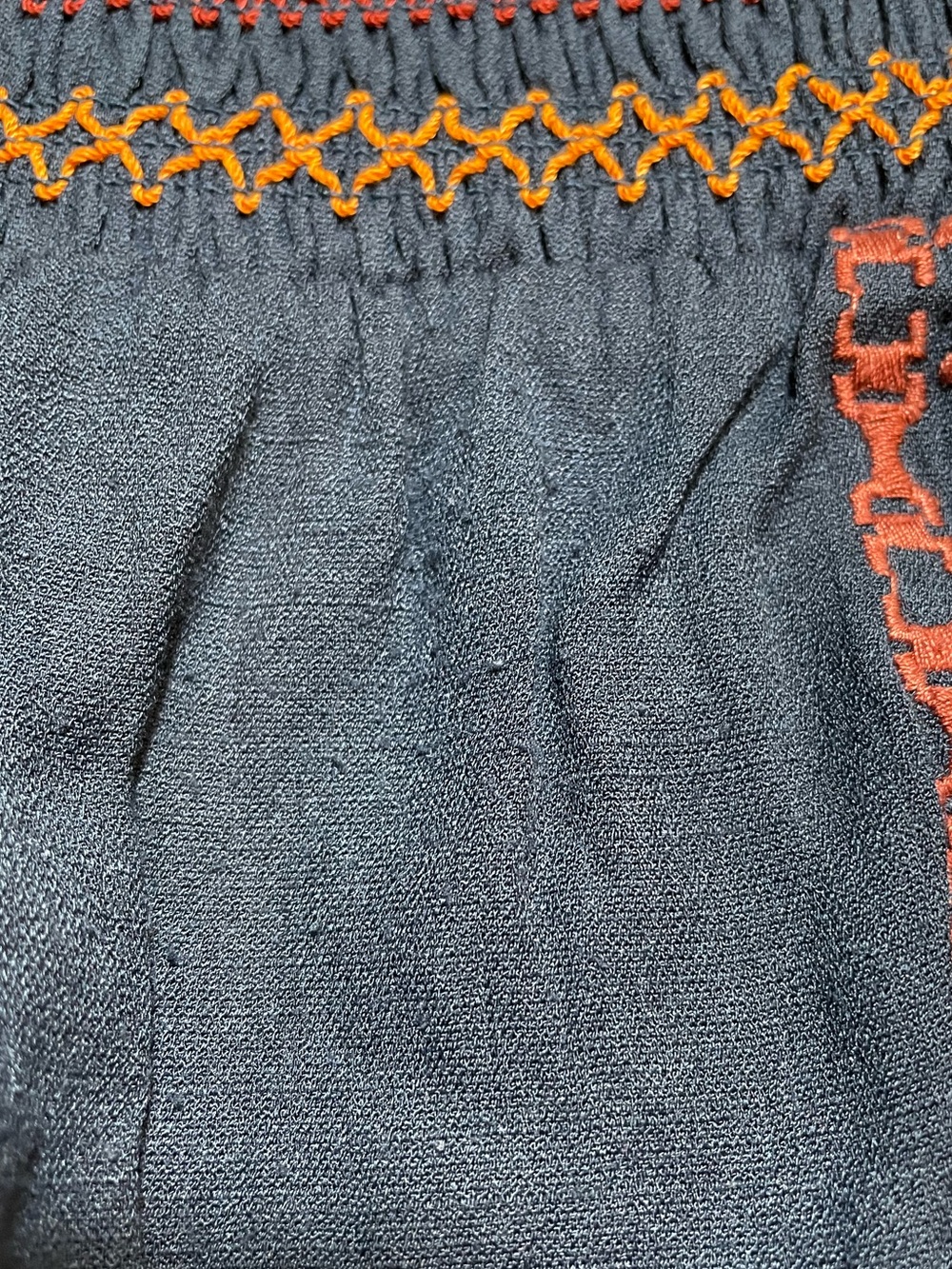 THML embroidered boho top. Navy Blue. Size M - Picture 9 of 9